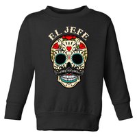 Day Of The Dead Mexico El Jefe Boss Sugar Skull Halloween Toddler Sweatshirt