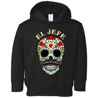 Day Of The Dead Mexico El Jefe Boss Sugar Skull Halloween Toddler Hoodie