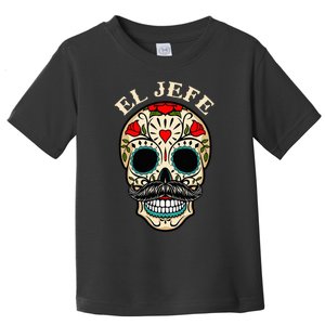 Day Of The Dead Mexico El Jefe Boss Sugar Skull Halloween Toddler T-Shirt