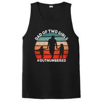 Dad of two Outnumbered Retro 2 Daughters Father's Day PosiCharge Competitor Tank