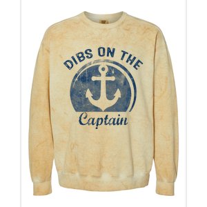 Dibs On The Captain Funny Boating Captain Wife Colorblast Crewneck Sweatshirt