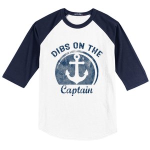 Dibs On The Captain Funny Boating Captain Wife Baseball Sleeve Shirt