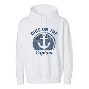 Dibs On The Captain Funny Boating Captain Wife Garment-Dyed Fleece Hoodie