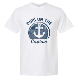 Dibs On The Captain Funny Boating Captain Wife Garment-Dyed Heavyweight T-Shirt