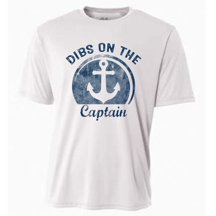 Dibs On The Captain Funny Boating Captain Wife Cooling Performance Crew T-Shirt