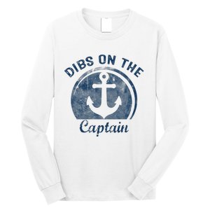 Dibs On The Captain Funny Boating Captain Wife Long Sleeve Shirt