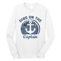 Dibs On The Captain Funny Boating Captain Wife Long Sleeve Shirt