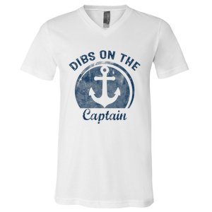 Dibs On The Captain Funny Boating Captain Wife V-Neck T-Shirt