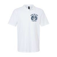 Dibs On The Captain Funny Boating Captain Wife Softstyle Adult Sport Polo