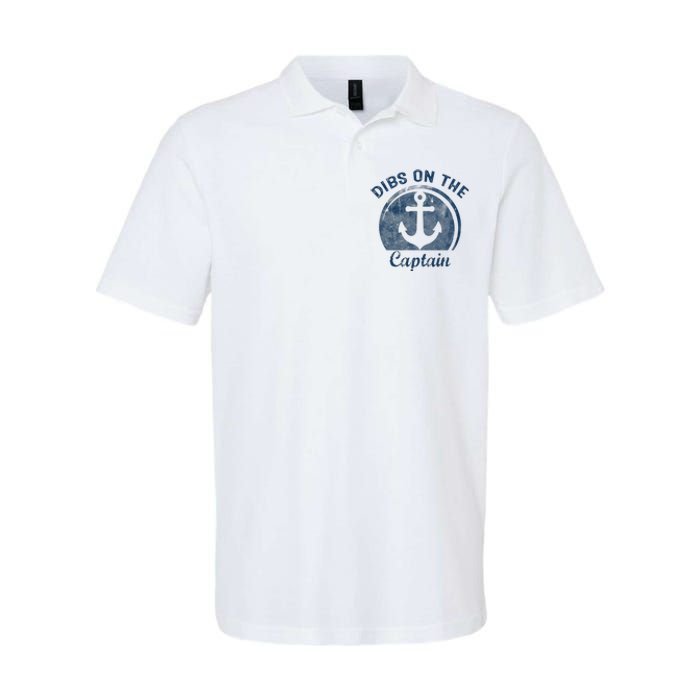 Dibs On The Captain Funny Boating Captain Wife Softstyle Adult Sport Polo