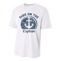 Dibs On The Captain Funny Boating Captain Wife Performance Sprint T-Shirt