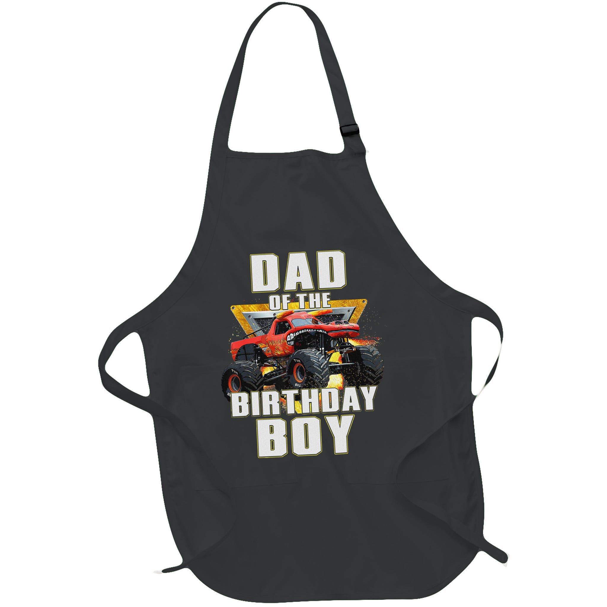 Dad Of The Birthday Boy Monster Truck Birthday Party Apron