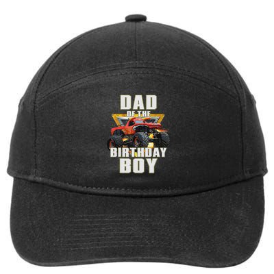 Dad Of The Birthday Boy Monster Truck Birthday Party 7-Panel Snapback Hat
