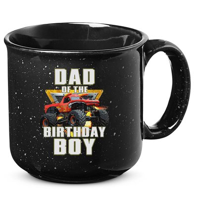 Dad Of The Birthday Boy Monster Truck Birthday Party 15oz Campfire Ceramic Mug