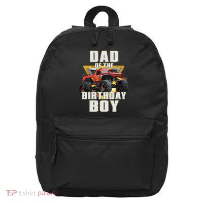 Dad Of The Birthday Boy Monster Truck Birthday Party 16 in Basic Backpack