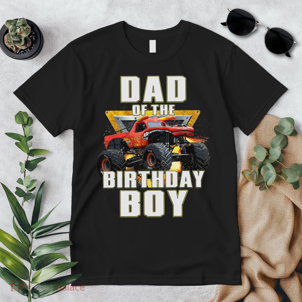 Dad Of The Birthday Boy Monster Truck Birthday Party Premium T-Shirt