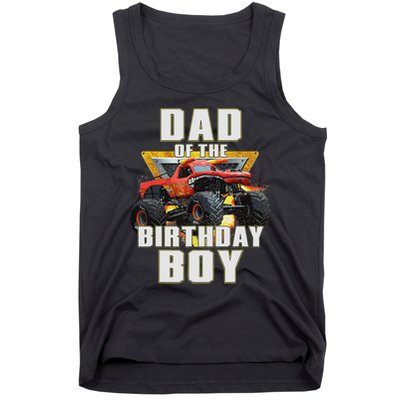 Dad Of The Birthday Boy Monster Truck Birthday Party Tank Top