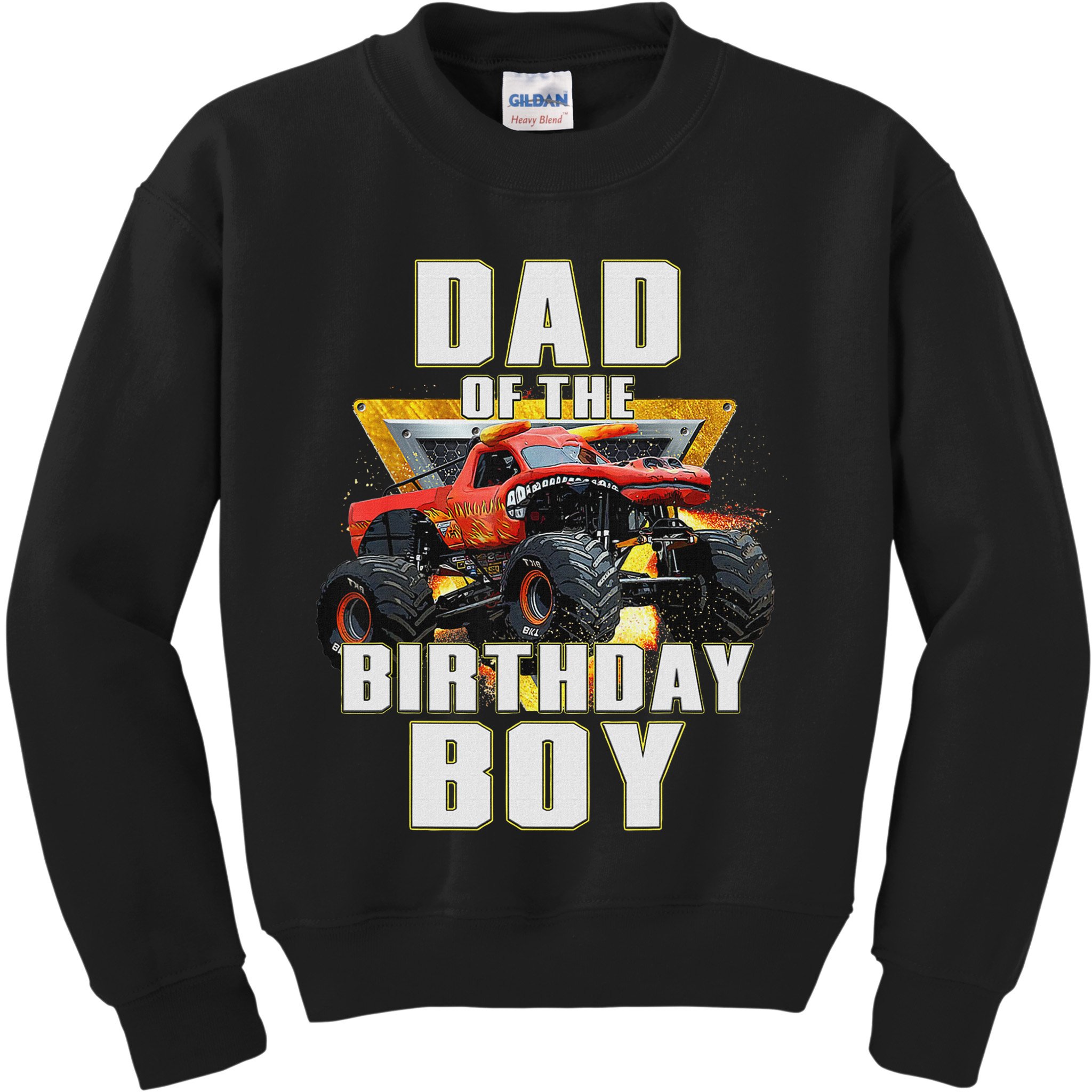 Dad Of The Birthday Boy Monster Truck Birthday Party Kids Sweatshirt