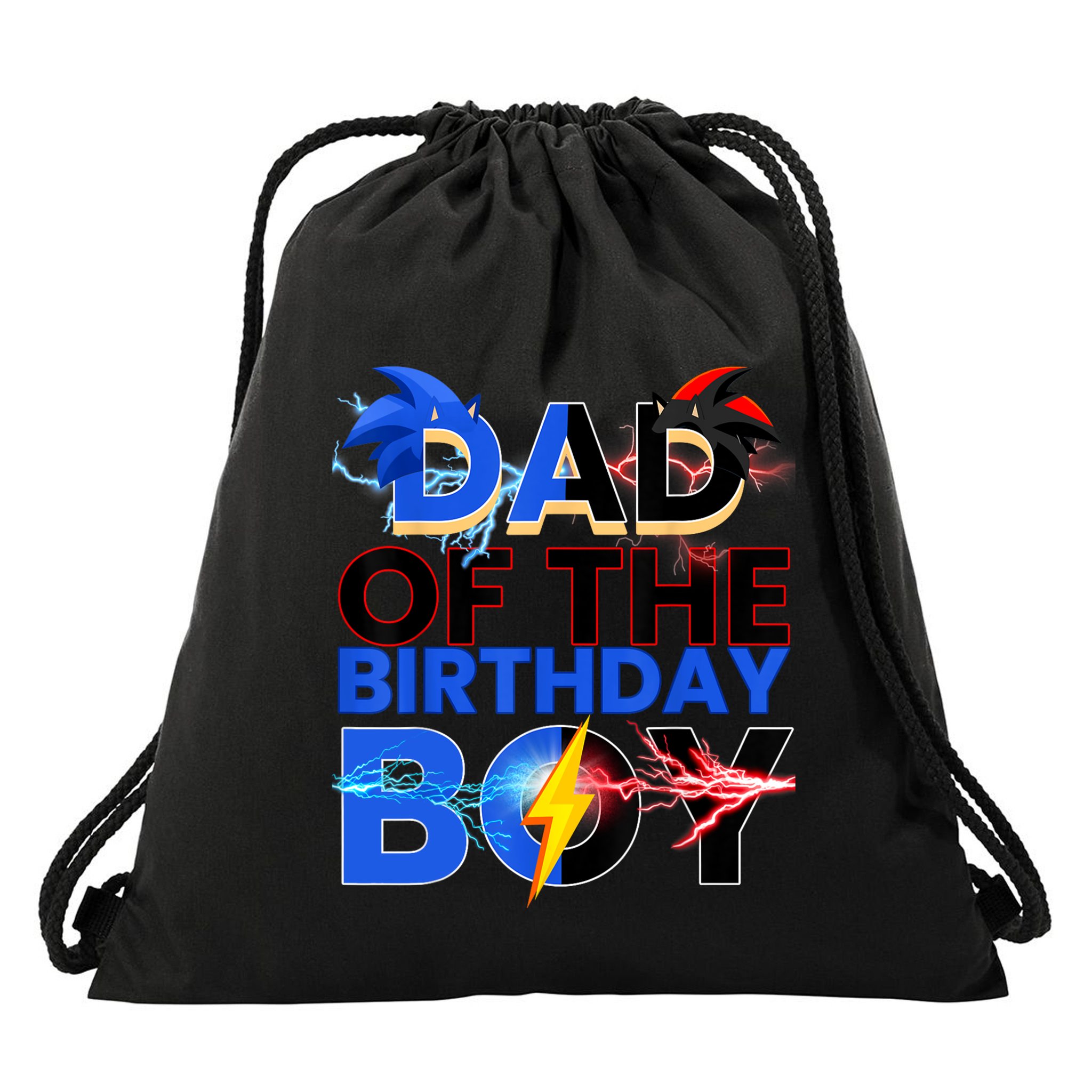 Dad Of The Birthday Boy Hedgehog Family Party Decorations Drawstring Bag