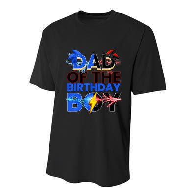 Dad Of The Birthday Boy Hedgehog Family Party Decorations Youth Performance Sprint T-Shirt