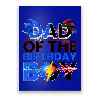 Dad Of The Birthday Boy Hedgehog Family Party Decorations Poster