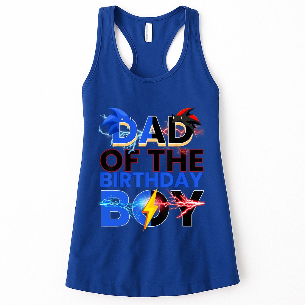 Dad Of The Birthday Boy Hedgehog Family Party Decorations Womens Tank Top