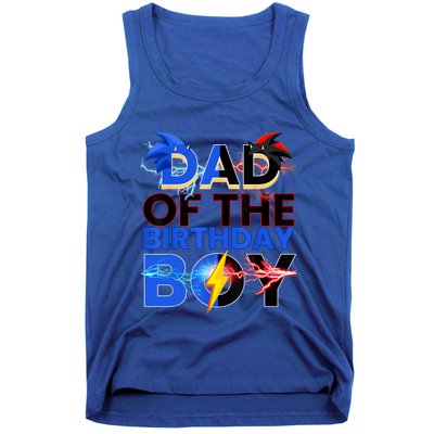 Dad Of The Birthday Boy Hedgehog Family Party Decorations Tank Top