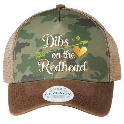 Dibs On The Redhead Funny St Patricks Day Drinking Legacy Tie Dye Trucker Hat