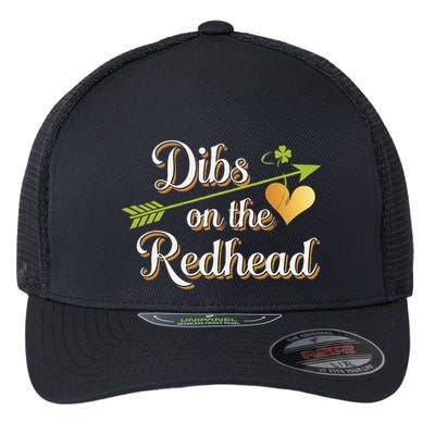 Dibs On The Redhead Funny St Patricks Day Drinking Flexfit Unipanel Trucker Cap