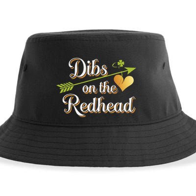 Dibs On The Redhead Funny St Patricks Day Drinking Sustainable Bucket Hat