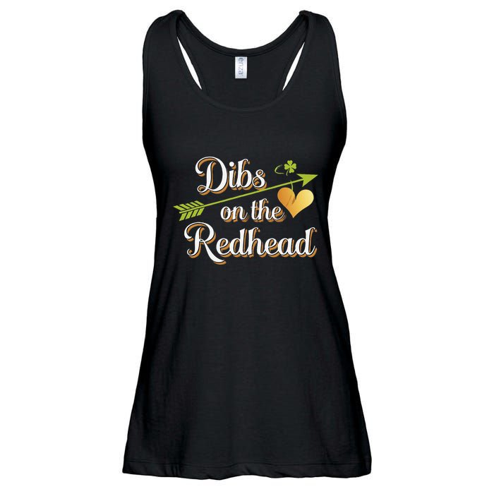 Dibs On The Redhead Funny St Patricks Day Drinking Ladies Essential Flowy Tank