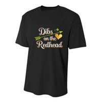 Dibs On The Redhead Funny St Patricks Day Drinking Youth Performance Sprint T-Shirt