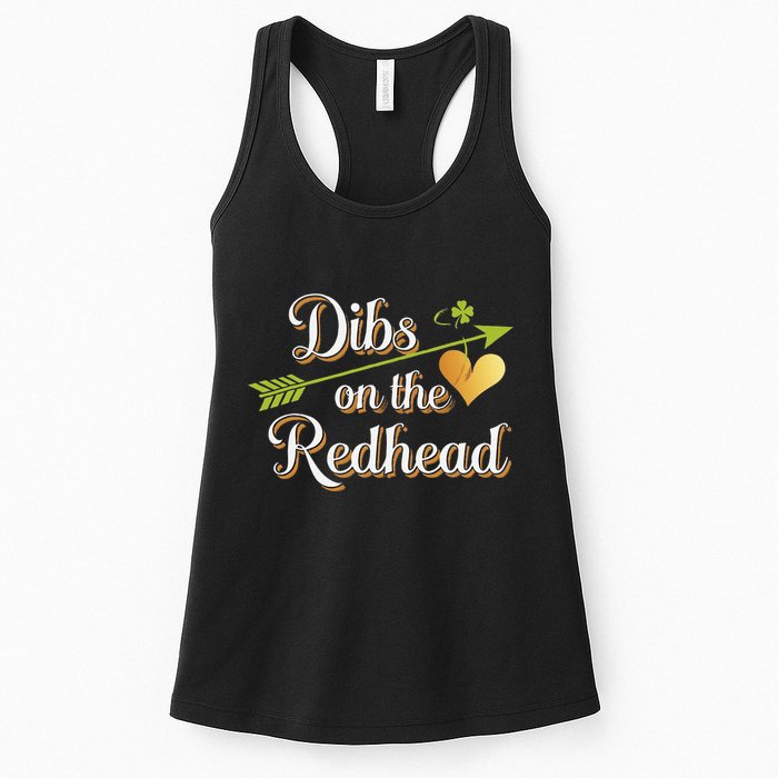 Dibs On The Redhead Funny St Patricks Day Drinking Womens Tank Top