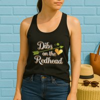 Dibs On The Redhead Funny St Patricks Day Drinking Womens Tank Top