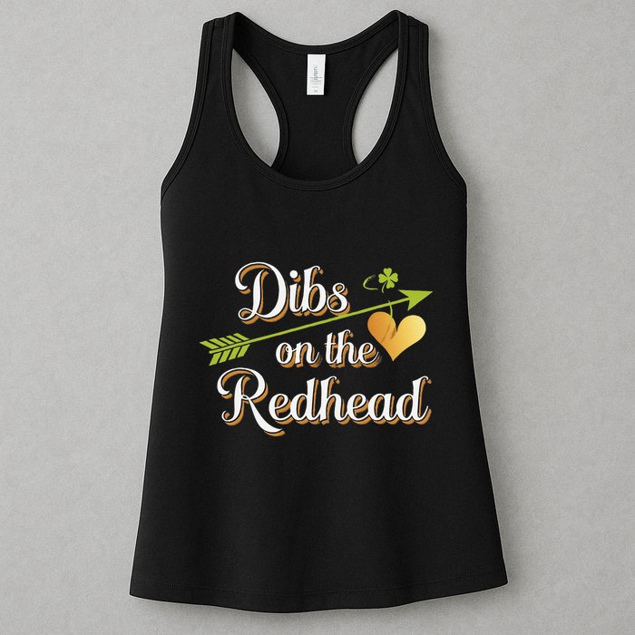 Dibs On The Redhead Funny St Patricks Day Drinking Womens Tank Top