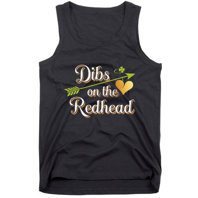 Dibs On The Redhead Funny St Patricks Day Drinking Tank Top