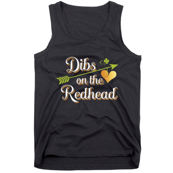 Dibs On The Redhead Funny St Patricks Day Drinking Tank Top
