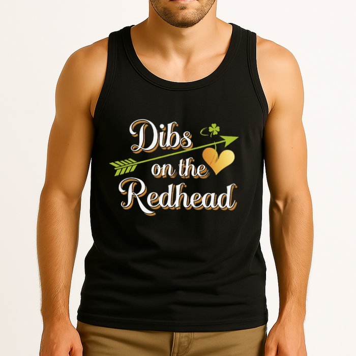 Dibs On The Redhead Funny St Patricks Day Drinking Tank Top