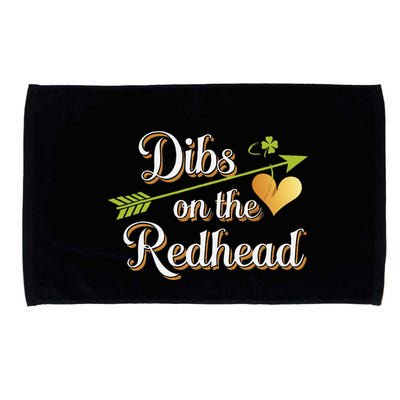 Dibs On The Redhead Funny St Patricks Day Drinking Microfiber Hand Towel