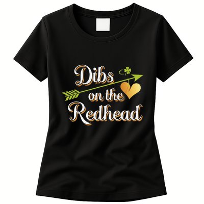 Dibs On The Redhead Funny St Patricks Day Drinking Womens T-Shirt