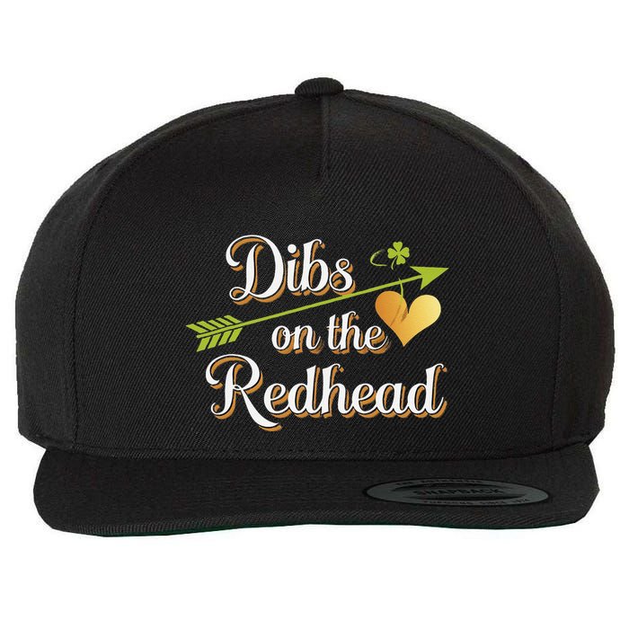 Dibs On The Redhead Funny St Patricks Day Drinking Wool Snapback Cap