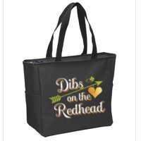 Dibs On The Redhead Funny St Patricks Day Drinking Zip Tote Bag