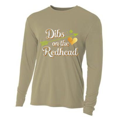 Dibs On The Redhead Funny St Patricks Day Drinking Cooling Performance Long Sleeve Crew