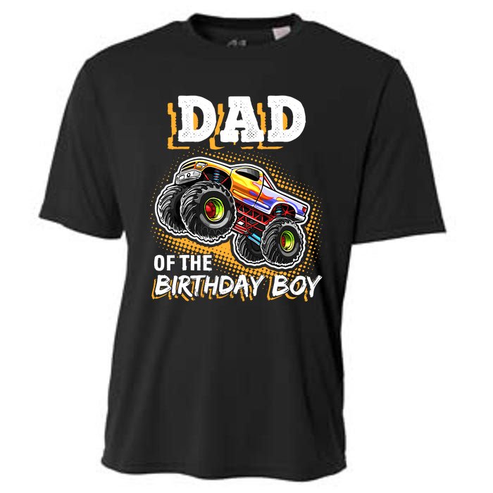 Dad Of The Birthday Boy Monster Truck Birthday Novelty Gift Cooling Performance Crew T-Shirt