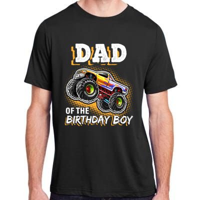 Dad Of The Birthday Boy Monster Truck Birthday Novelty Gift Adult ChromaSoft Performance T-Shirt