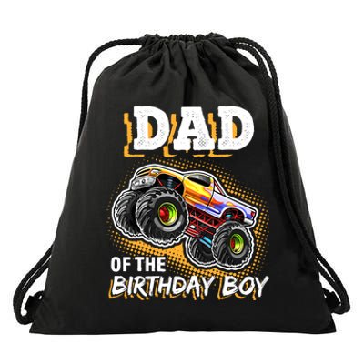 Dad Of The Birthday Boy Monster Truck Birthday Novelty Gift Drawstring Bag