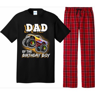 Dad Of The Birthday Boy Monster Truck Birthday Novelty Gift Pajama Set