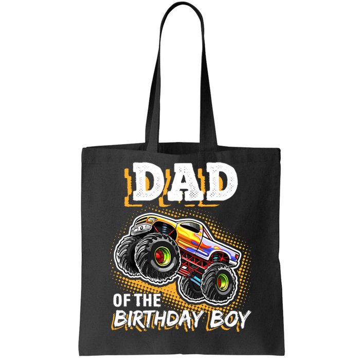 Dad Of The Birthday Boy Monster Truck Birthday Novelty Gift Tote Bag