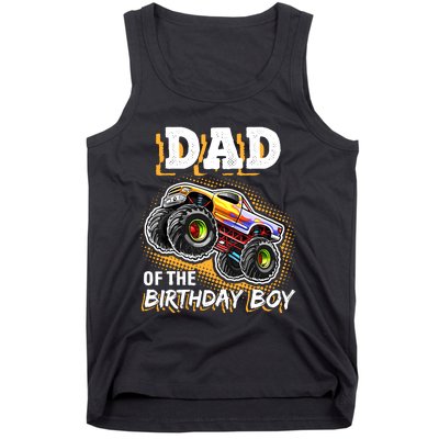 Dad Of The Birthday Boy Monster Truck Birthday Novelty Gift Tank Top