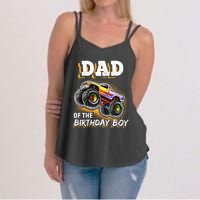 Dad Of The Birthday Boy Monster Truck Birthday Novelty Gift Women's Strappy Tank